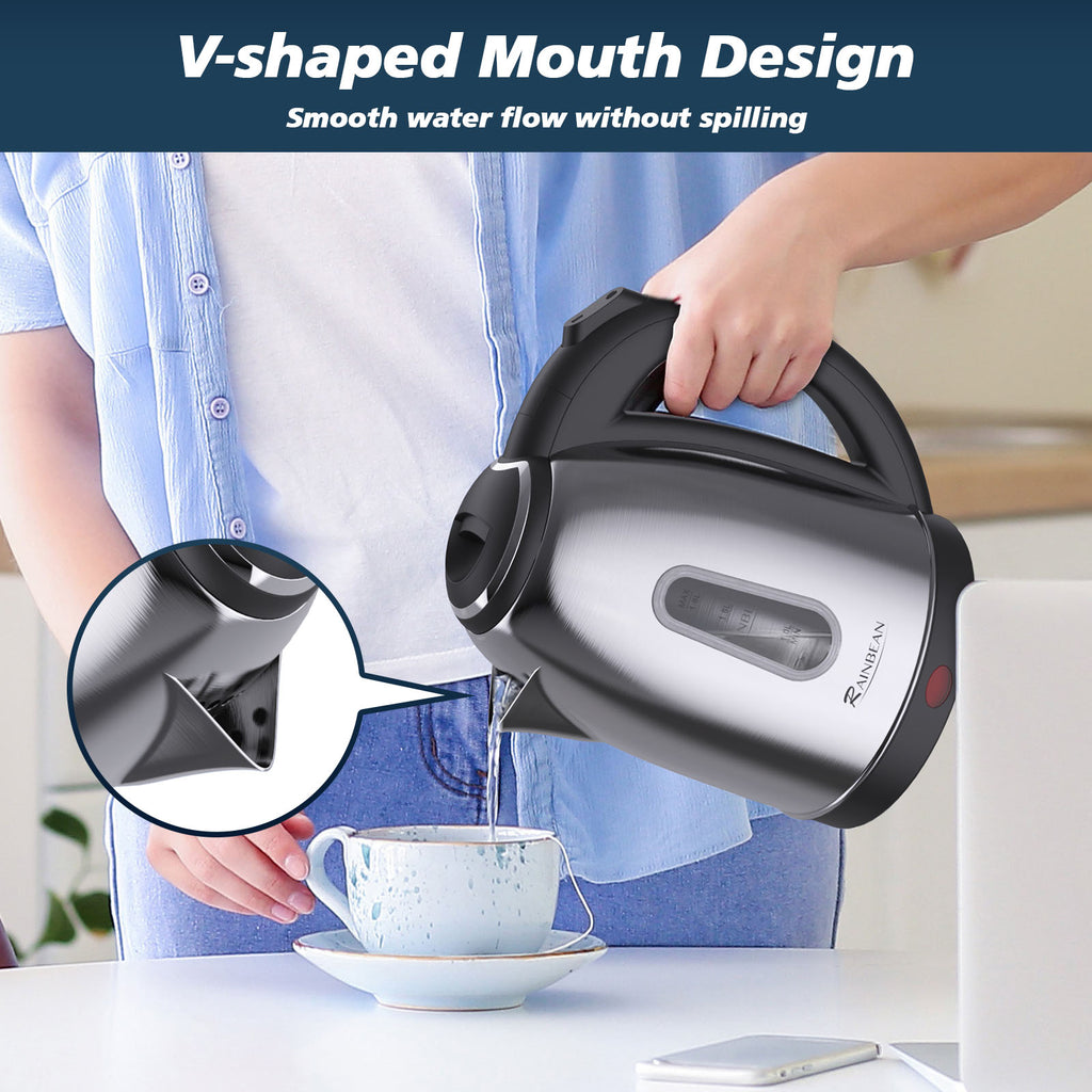 Electric Kettle Water Boiler, 1.8L Electric Tea Coffee Kettle Hot Water Boiler Auto Shut-Off & Boil Dry Protection