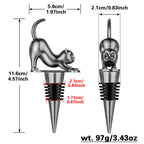 Elegant Upturned Cat Shaped Red Wine Stopper Set With Metallic Luster Bottle Stopper Gift Box, High-end Accessories For Wine Enthusiasts, A Must-have Set For Wine Collectors