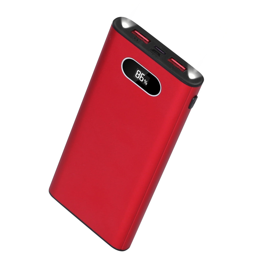 20000Mah Power Bank Green Red & Black Color Options -- 1Pc Portable Charger External Battery Pack 22.5W Super Fast Charging With LED Display Flashlight Fit For IOS Phone