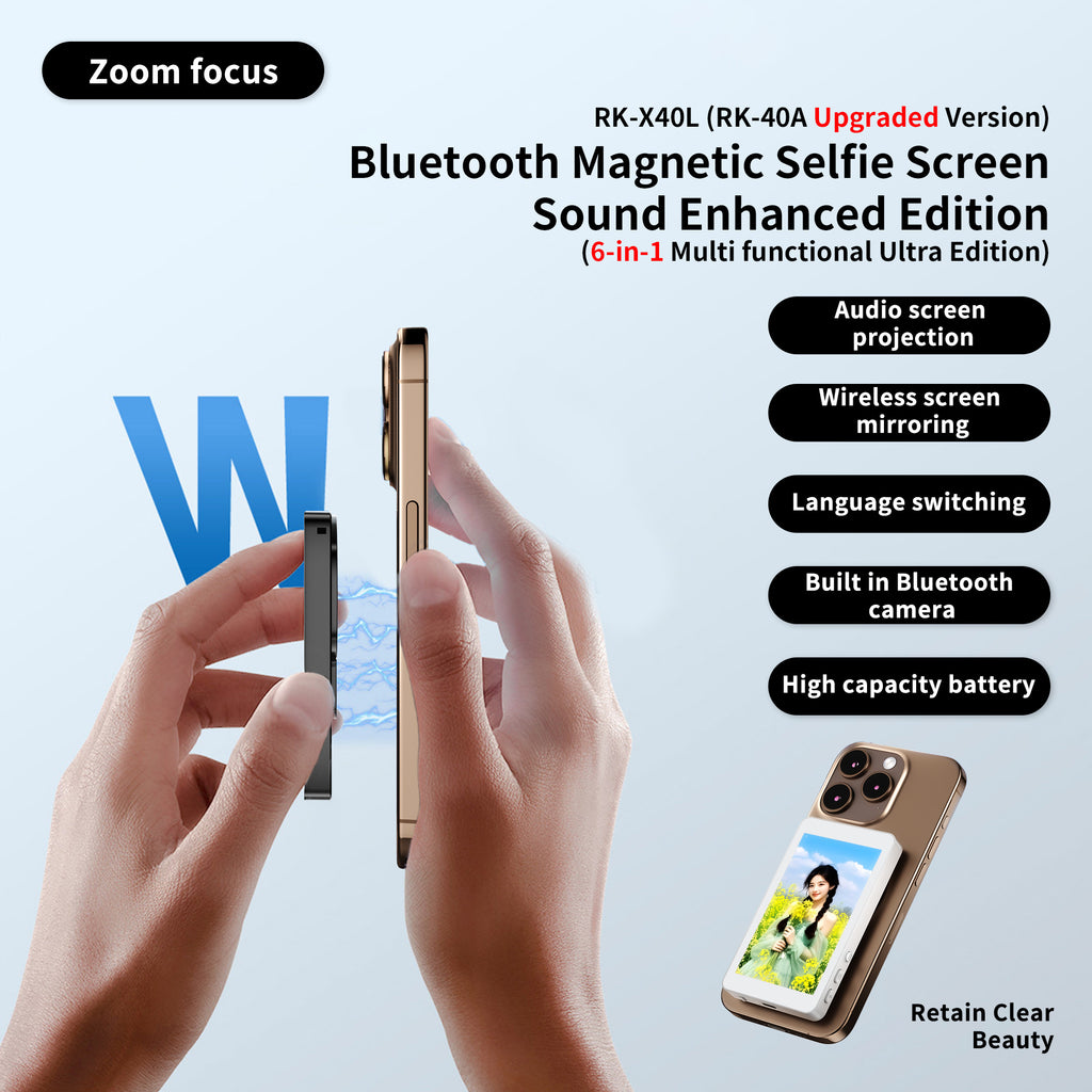 Mobile Selfie Screen Recorder - Audio-Focusing-Hanging Rope-Photography Version- RK-X40A Upgraded Version X40L