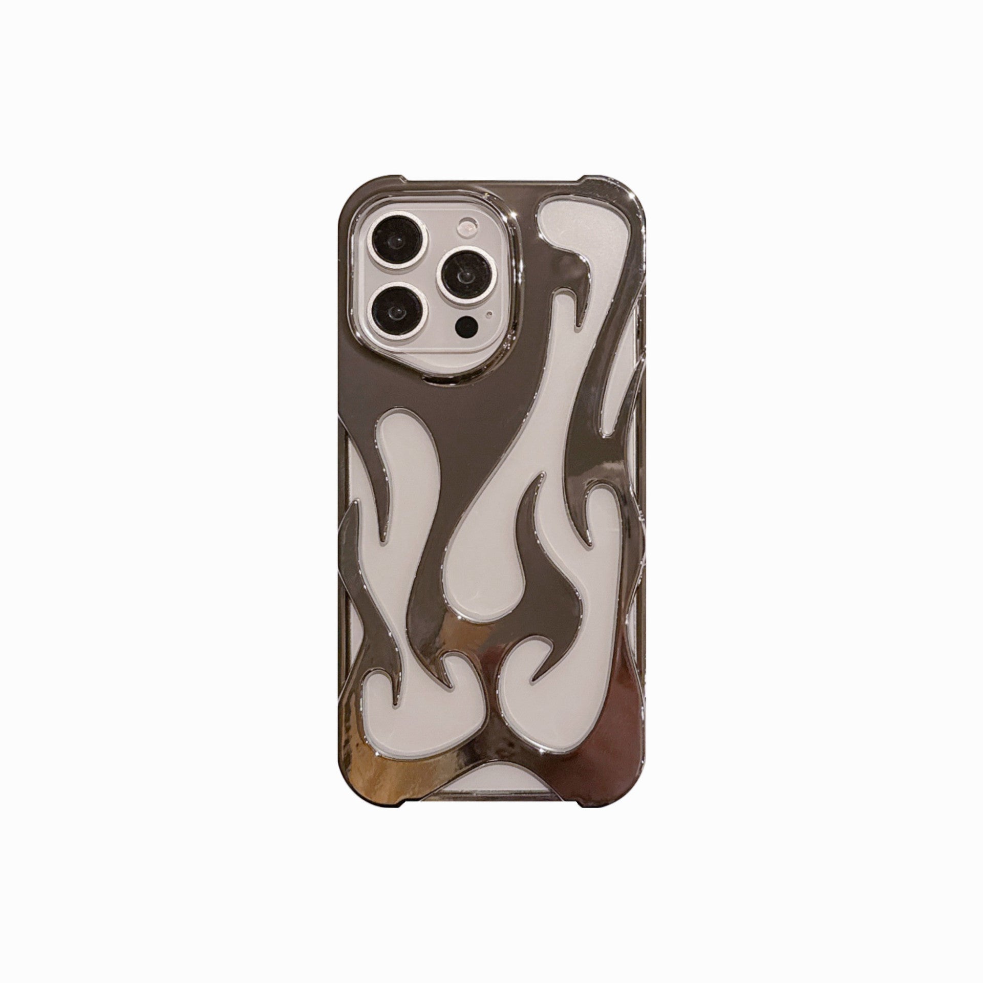 iPhone Electroplating Hollow Heat Dissipation Phone Case Flame Pattern High-grade Soft Shell