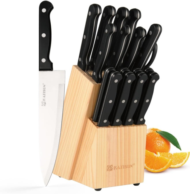 19-piece Knife Set, German Steel, Durable, Dishwasher-safe, Kitchen Knife Set With Built-in Sharpener For Chopping, Slicing, Dicing And Cutting
