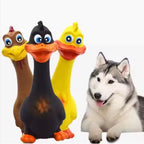 US LOCAL STOCK HiphoppetNew Latex Interactive Dog Chew Toys Cute Duck Shape Squeaky Pet Dog Interactive Boredom Buster Toys