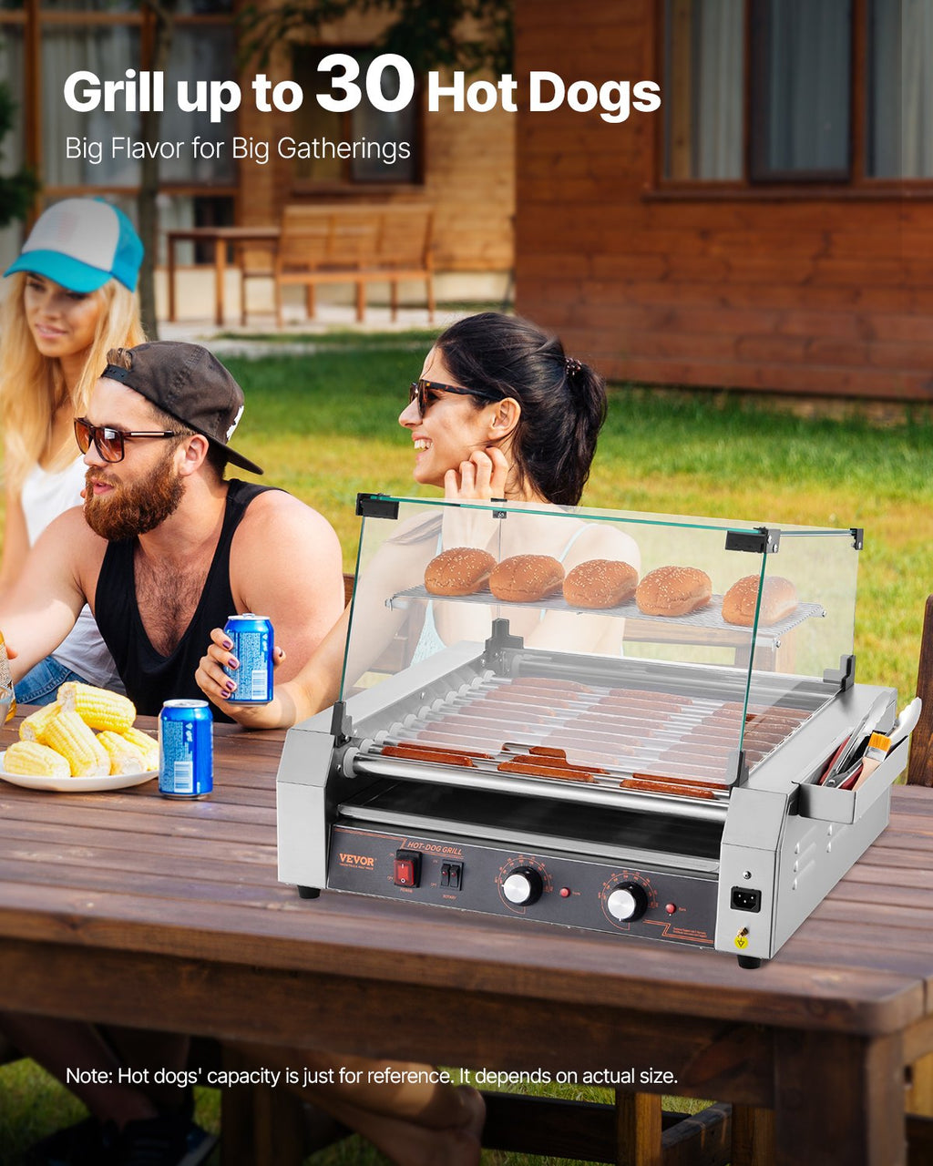 Electric 30 Hot Dog 11 Roller Commercial Grill Cooker Machine Cover 1600W