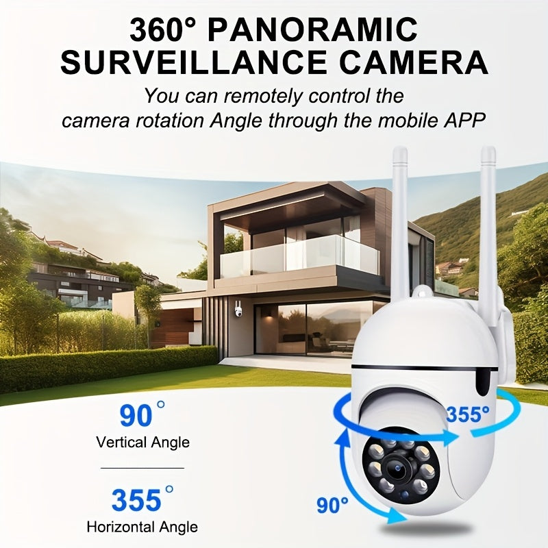 Surveillance Cameras Courtyard Guardian Outdoor Spherical Camera Set - 1080P 360 Blind Spot Monitoring, Wireless 2.4G Anti-interference, Full-color Night Vision, Motion Tracking & Remote Viewing Via App