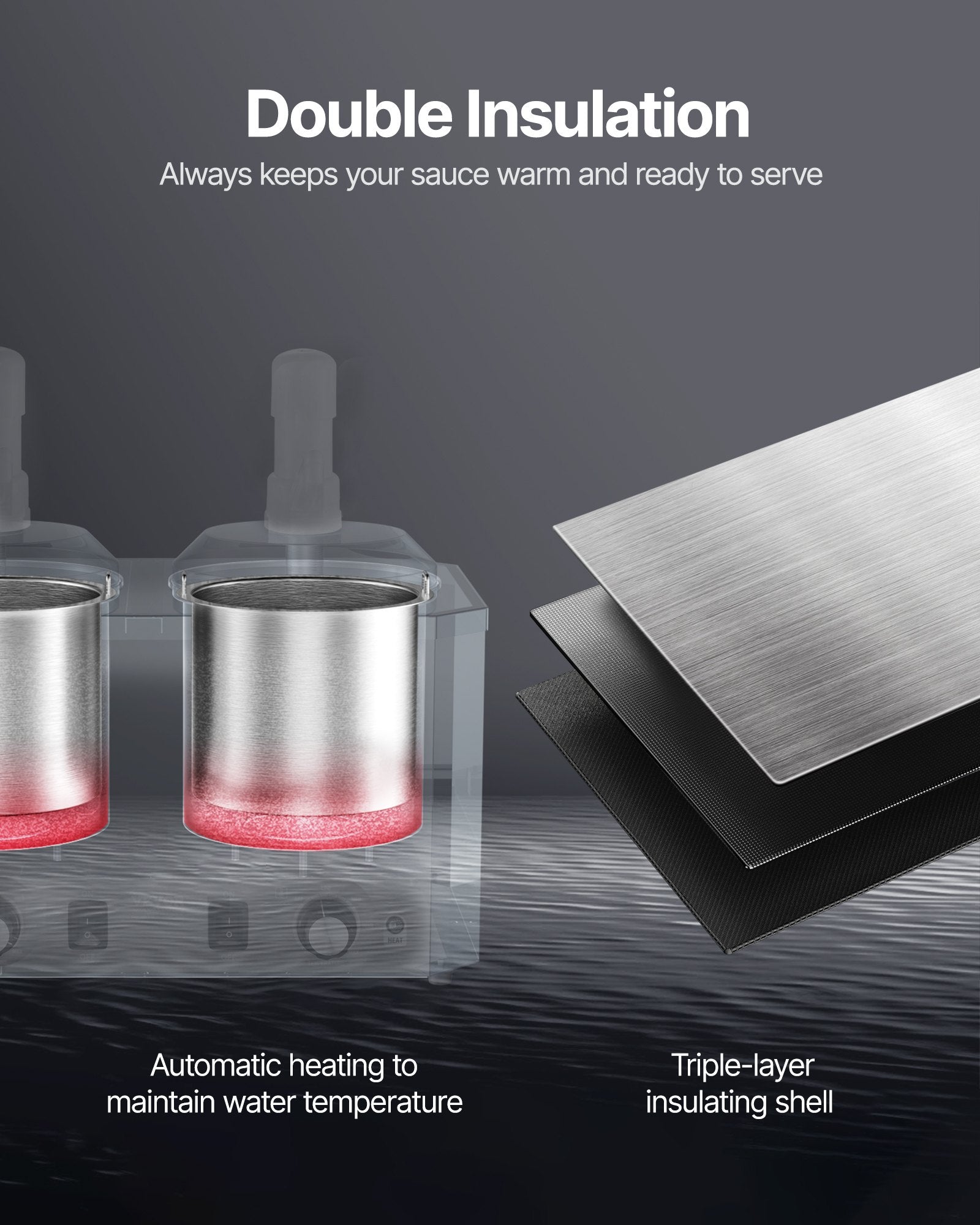 2.4x2 L Electric Cheese Dispenser With Pump Commercial Hot Fudge Warmer 86F-230F