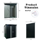 Storage Shed TC53BL 5ft X 3ft Outdoor Metal Storage Shed Transparent Plate Black