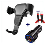 iPhone & Android Leather grain gravity mobile phone car holder