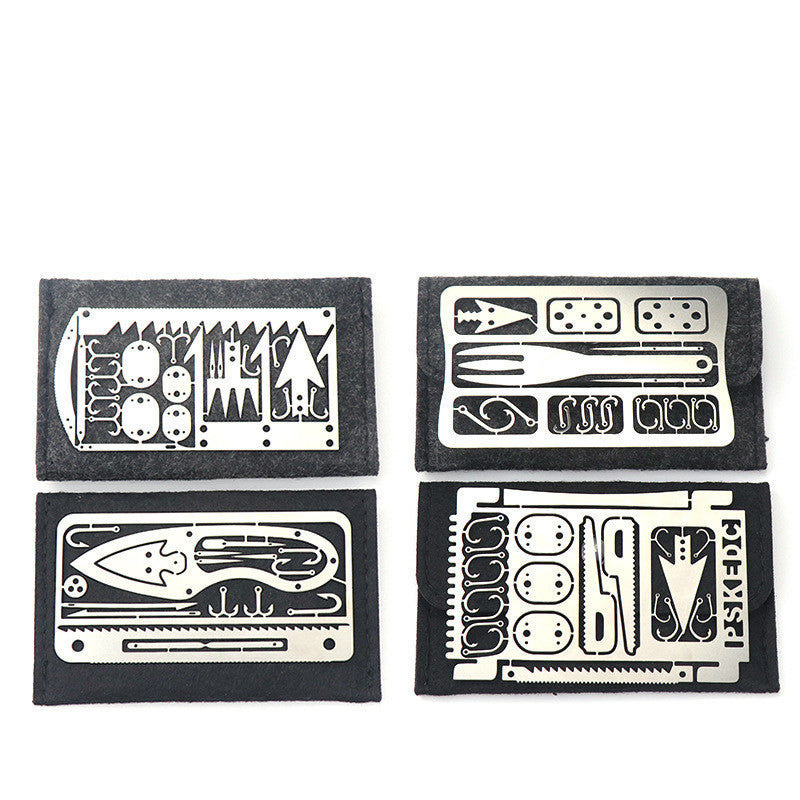 Fishing-Field Survival Tool Card, Multifunctional Fishing Card, Fishing Equipment, Portable Fishing Hook Card