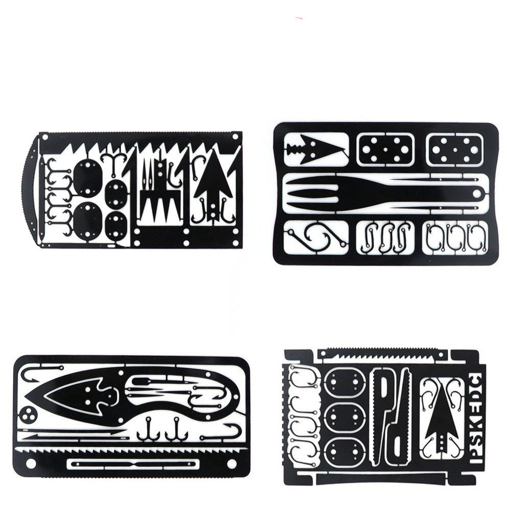 Fishing-Field Survival Tool Card, Multifunctional Fishing Card, Fishing Equipment, Portable Fishing Hook Card