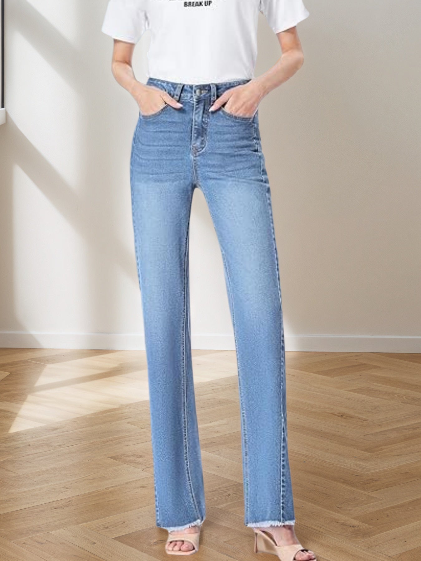 New Women's Jeans, Denim Wide Leg Pants, Suitable For All Seasons