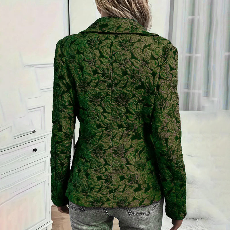 Women's Fall Business Casual Jacket 2025, Chic Floral Single Button Long Sleeve Blazer