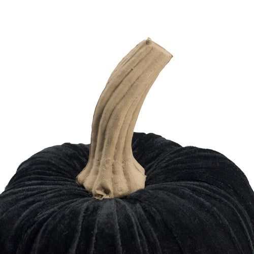 Halloween Black Velvet Pumpkin 9.5 Large, For Holiday Halloween Decor