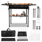 Outdoor Barbecue Grill 20.3x33x69.8cm Rectangular, Black, Iron
