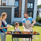 Outdoor Barbecue Grill 20.3x33x69.8cm Rectangular, Black, Iron