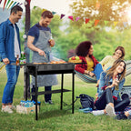 Outdoor Barbecue Grill 20.3x33x69.8cm Rectangular, Black, Iron