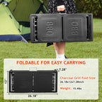 Outdoor Barbecue Grill 20.3x33x69.8cm Rectangular, Black, Iron