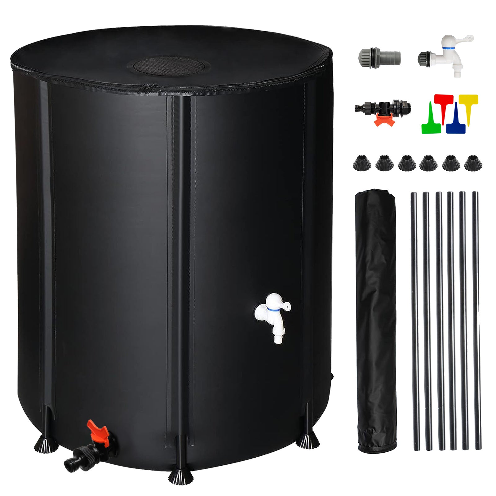 Outdoors 132gal Black PVC Foldable Rain Bucket