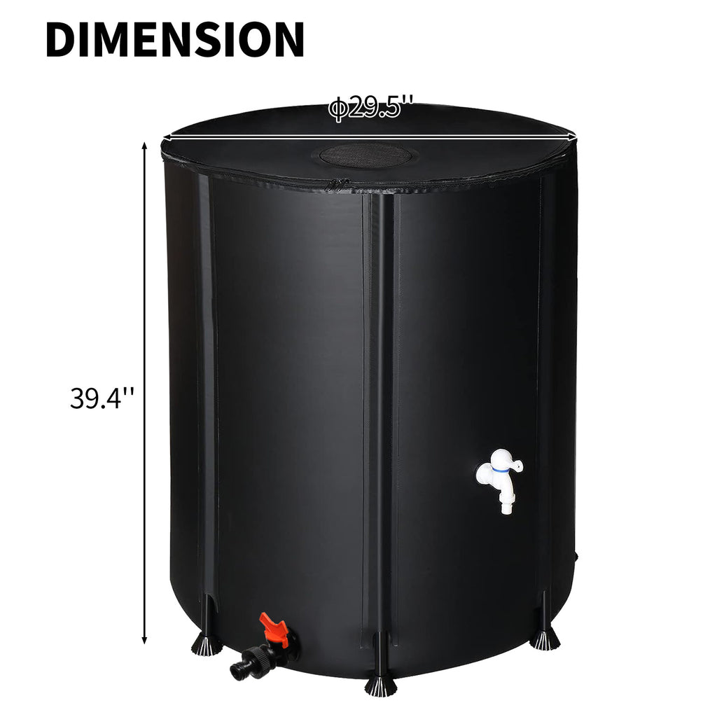 Outdoors 132gal Black PVC Foldable Rain Bucket