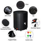 Outdoors 132gal Black PVC Foldable Rain Bucket