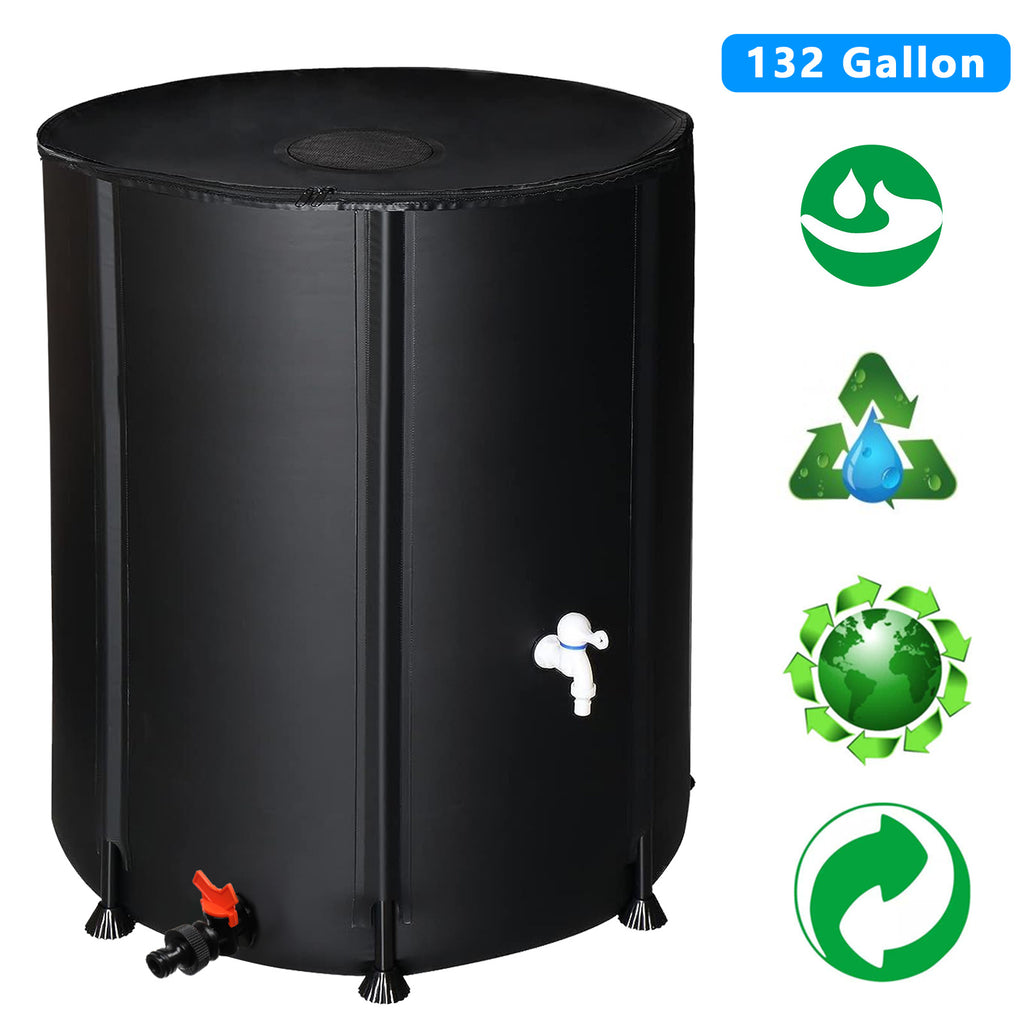 Outdoors 132gal Black PVC Foldable Rain Bucket