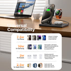 Fast Charging Stand 3 In 1 Wireless Charging Station For Multiple Devices 15W