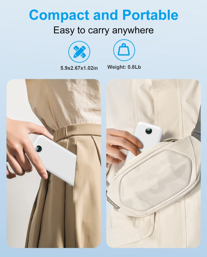 Digital Display Power Bank With AC Socket For Fast Charging, It Comes With A Dual-wire Digital Display Power Bank