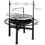 Outdoor Portable Round Grill - Round Black Iron Spray Coated Grill