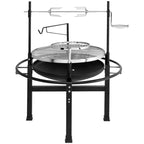 Outdoor Portable Round Grill - Round Black Iron Spray Coated Grill