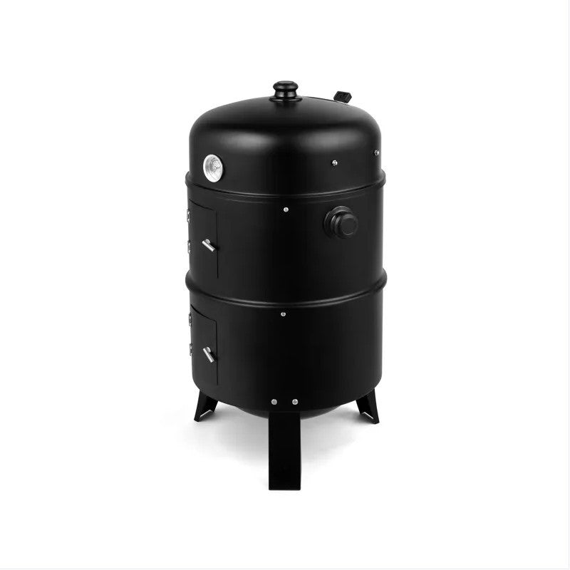 Outdoor portable Iron Spray Smoker Carbon Grill Black