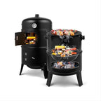 Outdoor portable Iron Spray Smoker Carbon Grill Black