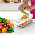 1Set 12 In 1 Vegetable Chopper With Container Kitchen Food Slicer Dicer Grater Peeler Egg Separator Hand Protector For Onion Salad Potato