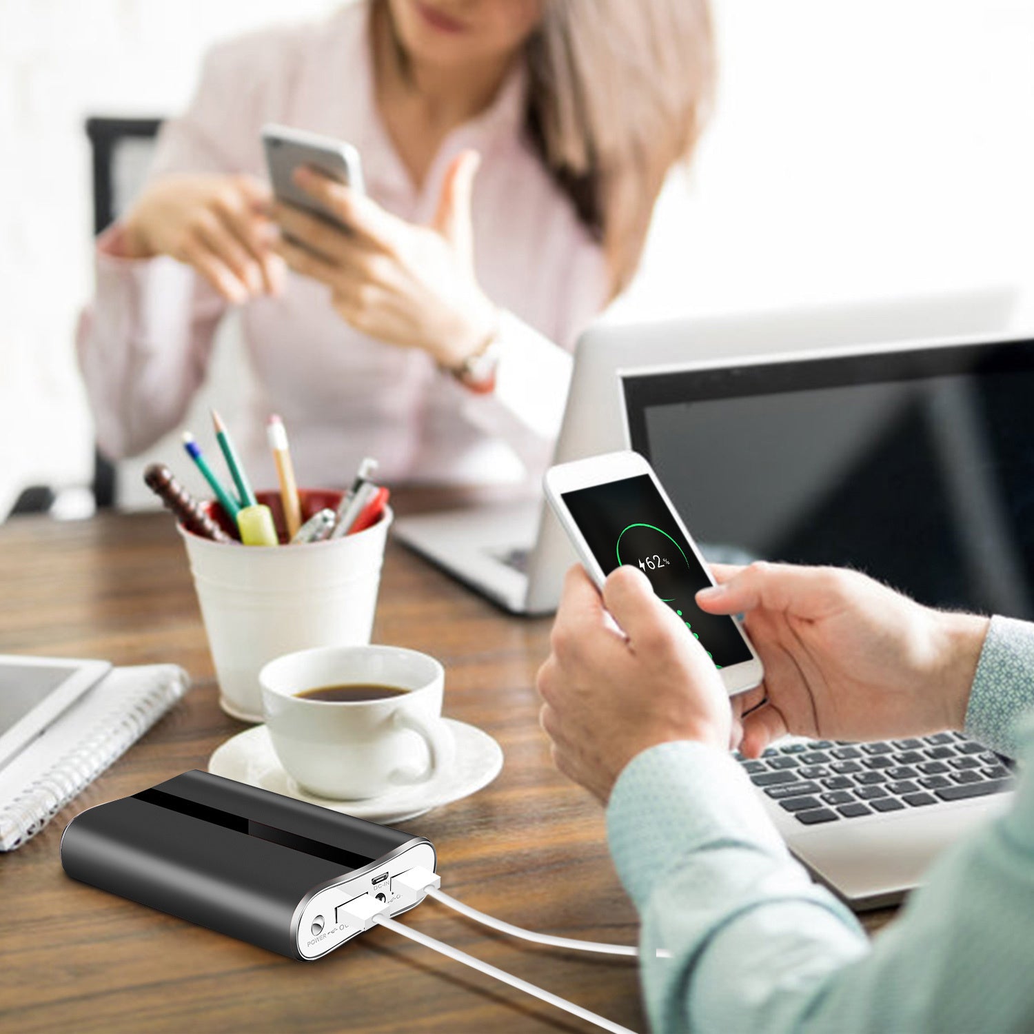 Power Bank 1Pc 12000mAh Portable Charger With Dual USB 3.1A Output Power Bank Ultra-Compact External Battery Pack Fast Charging