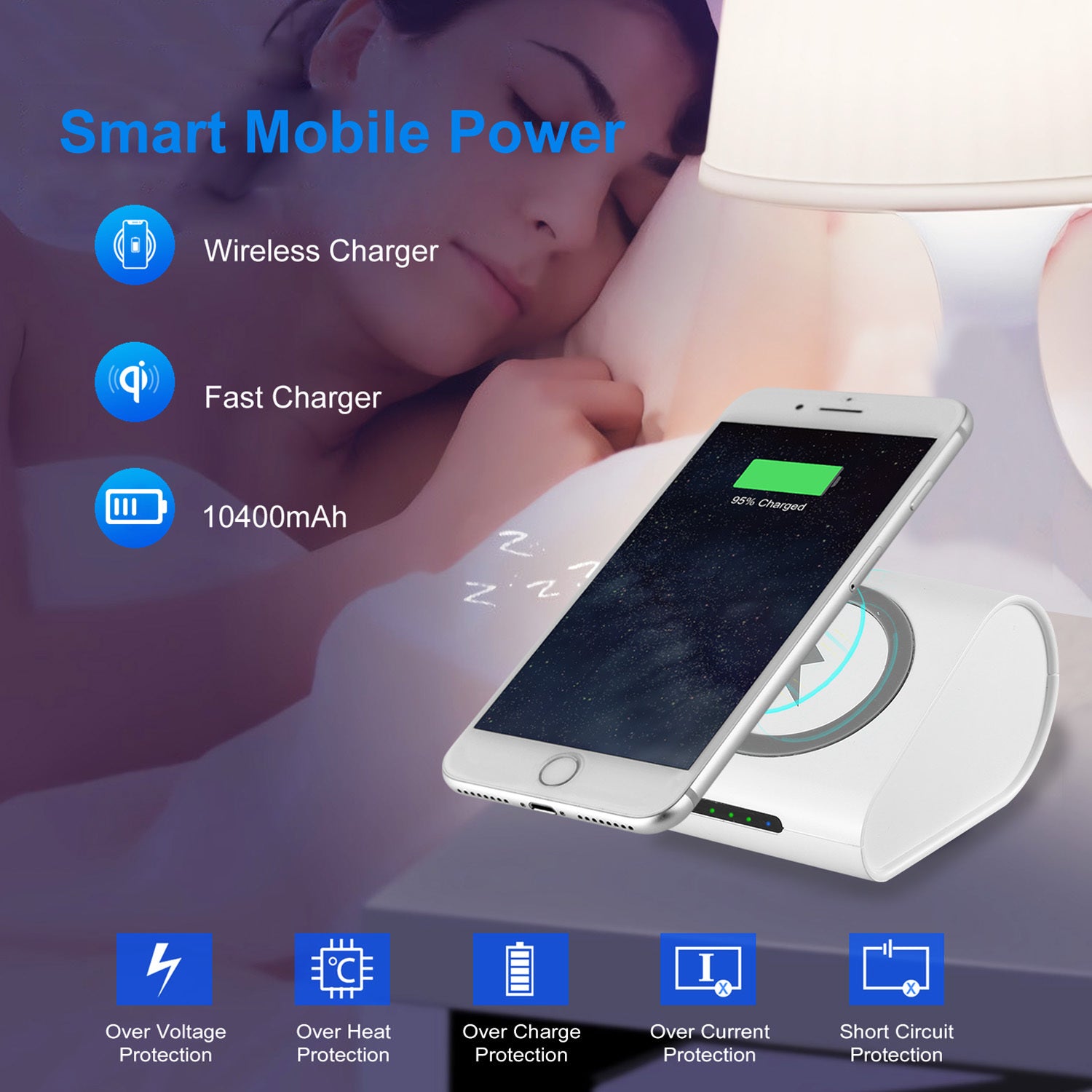 iPhone Wireless Charging Power Bank 1Pc 10400mAh Qi Wireless Charging Power Bank For IOS Phone XS MAX XR Galaxy S10 S9 Note 9