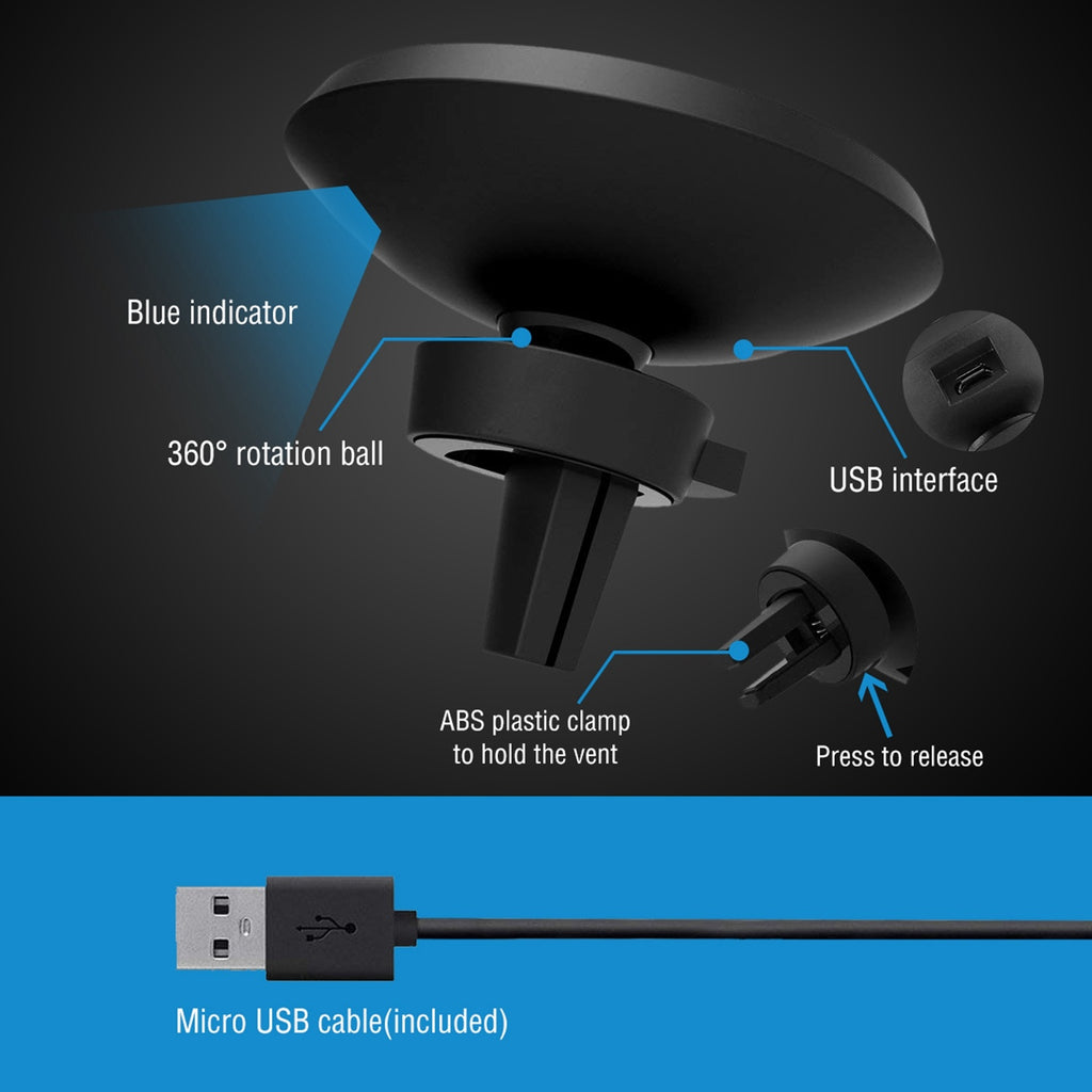 iPhone & Samsung Wireless Car Charger 1Pc Magnetic  Qi Wireless Car Charger Car Phone Charger For IOS Phone XS MAX XR Galaxy S10 S9 Tablet GPS Device