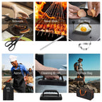 31Pcs Griddle Accessories Kit Flat Top Grill Accessories For Camp Chef With Spatulas Griddle Press Basting Cover Spice Shakers Vegetable Forks Steel Sticks Egg Rings Storage Bag