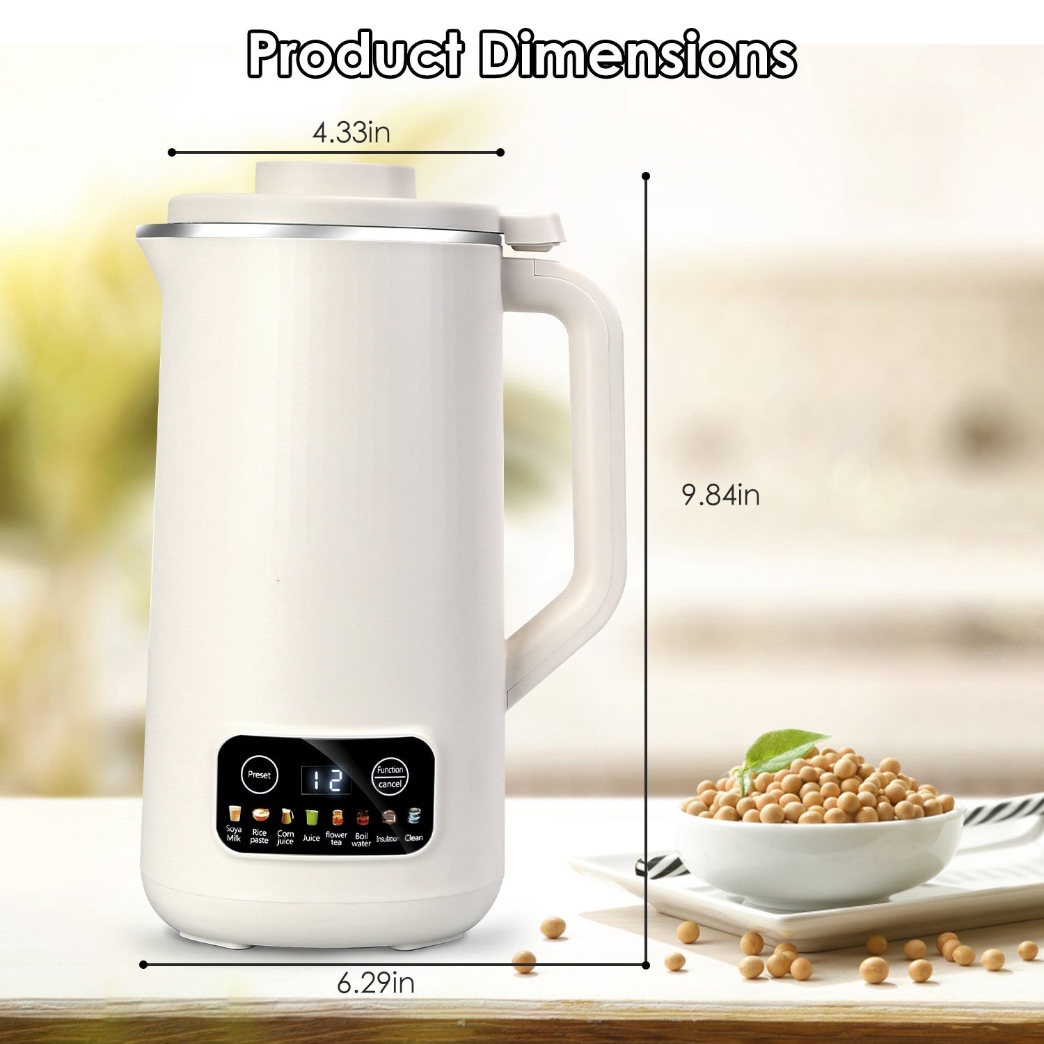 1Pc 27OZ Nut Milk Maker With 12Hours Delay Function Self-Cleaning Keep Warm Automatic Soy Milk Maker Machine For Homemade Soya Milk Rice Paste Juice Corn Juice Flower Tea Boil Water