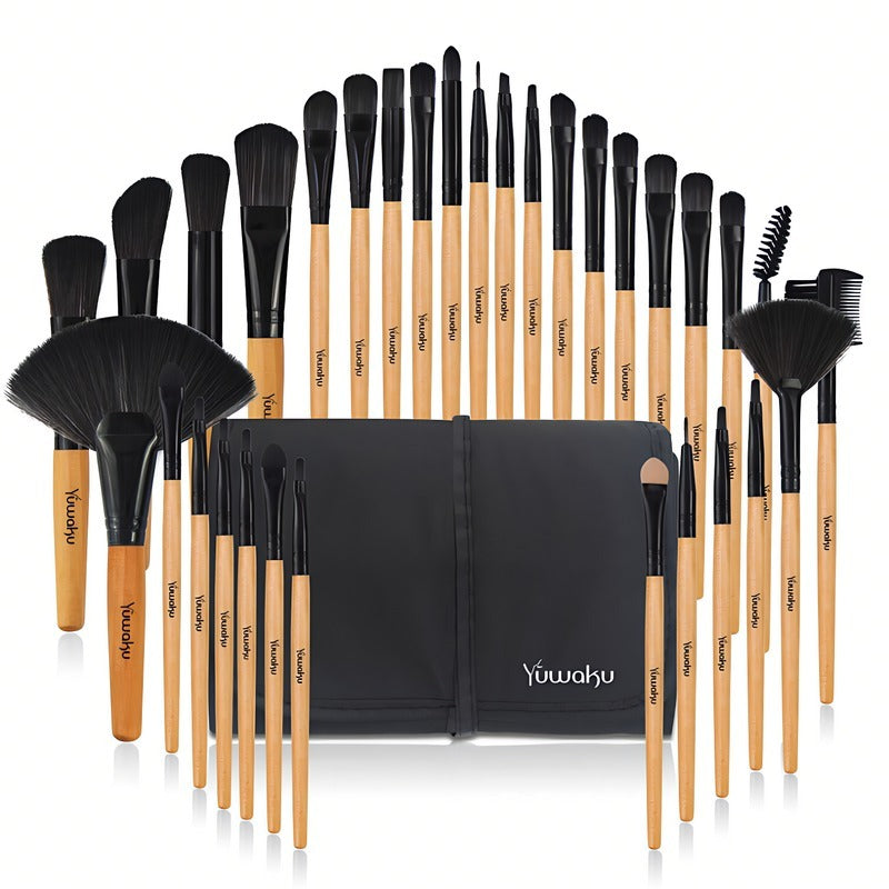 Portable 32-piece Makeup Brush Set That's Perfect For Travel, Business Trips, And Outdoor Makeup.