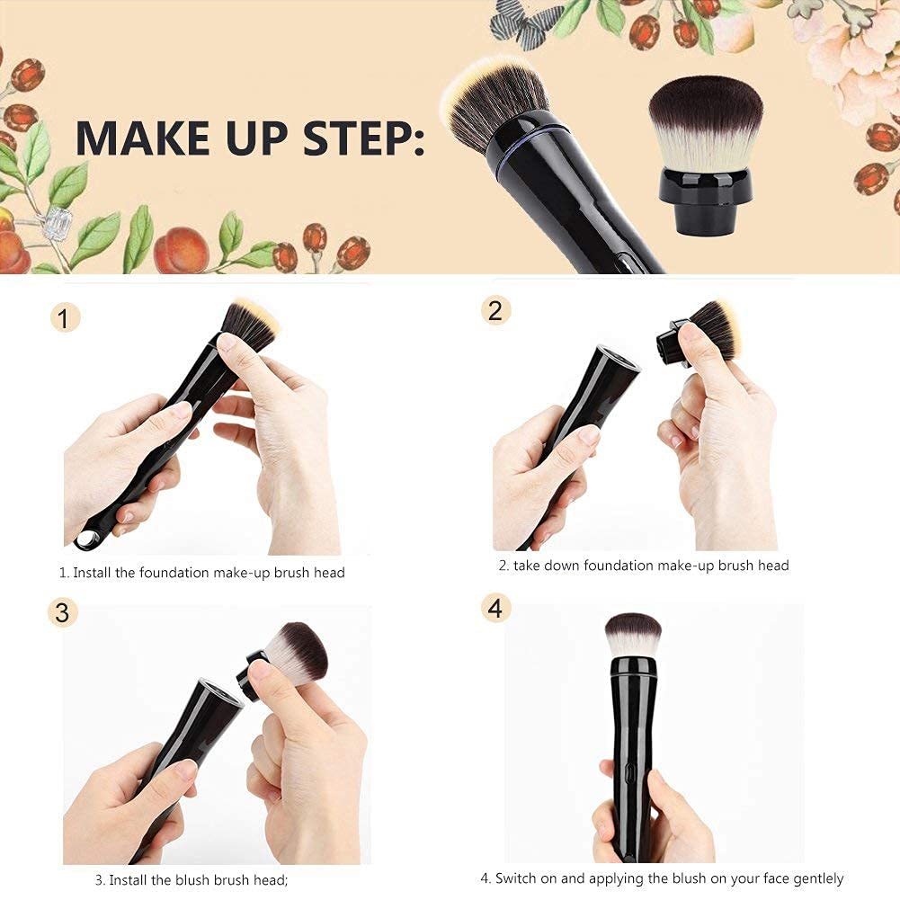 Electric Handle Makeup Brushes Popular Makeup Tools Portable Travel Cosmetic Electric Handle Makeup Brushes Blush Powder Foundation Single Makeup Brush