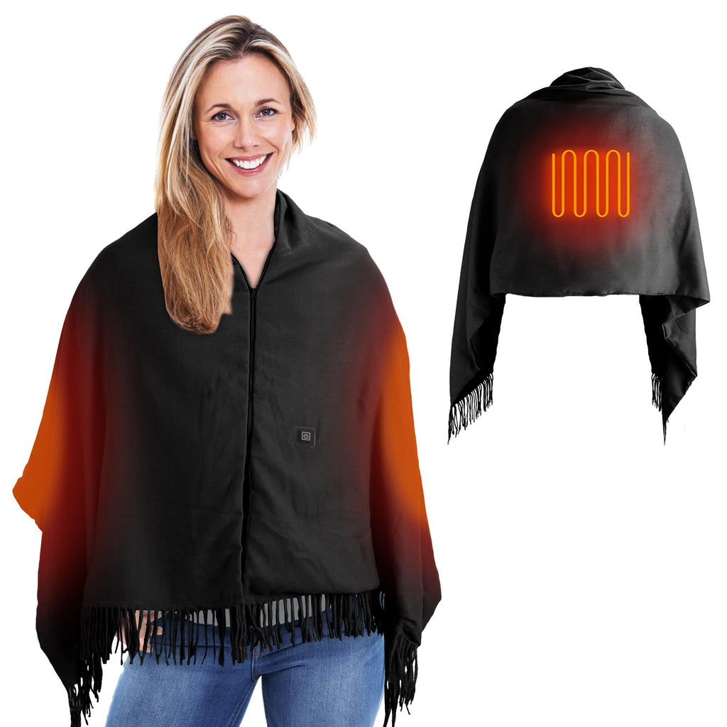 Big Savings 1Pc 79x24In USB Heated Shawl With Teasel Wearable Heating Blanket Electric Throw Wrap Indoor Outdoor With Zipper 3 Heating Levels Machine Washable For Outdoor Home Office