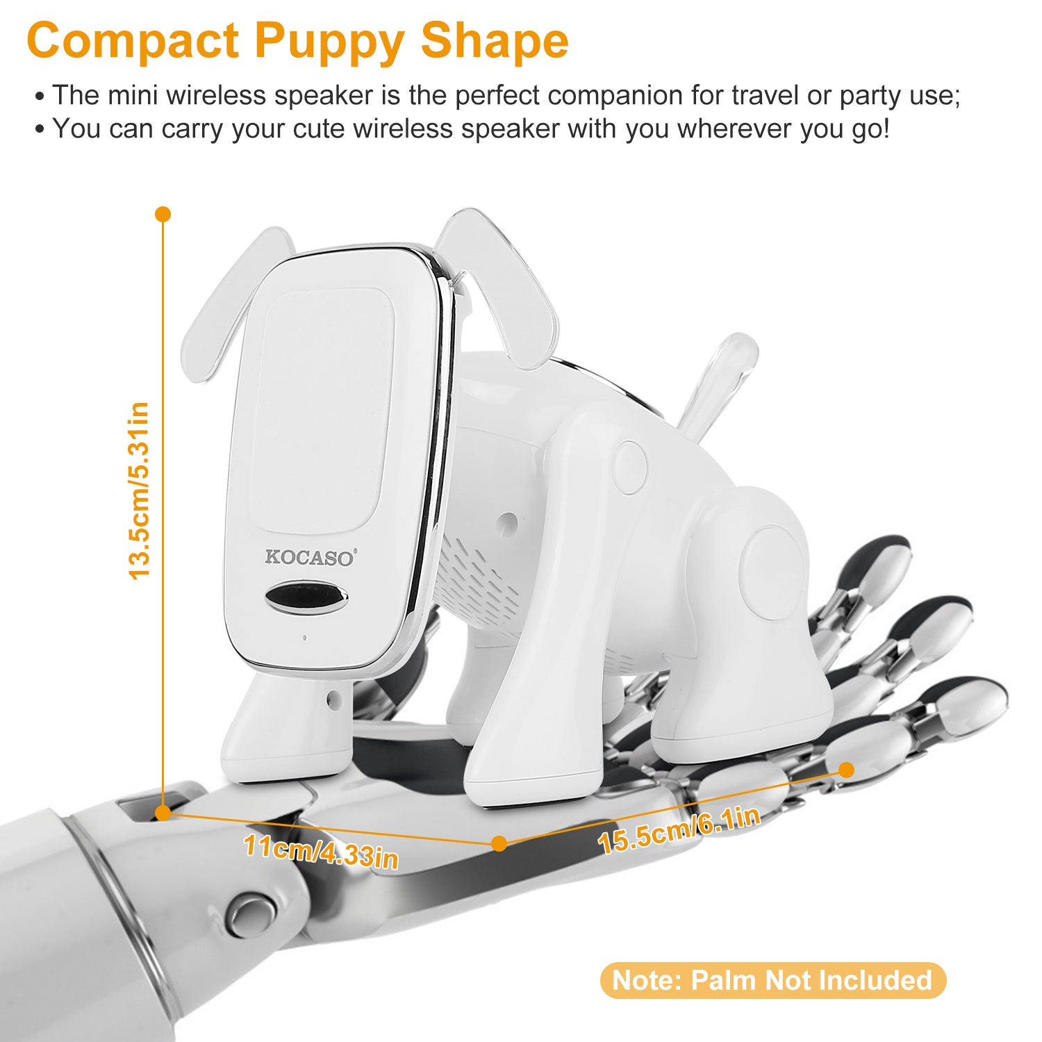 Puppy Dog Wireless Speaker Portable Mini Music Player Stereo Cute Animal Speaker With Built-In Mic FM Radio Stereo Bass MMC Card Slot USB Port For Cellphone Tablet