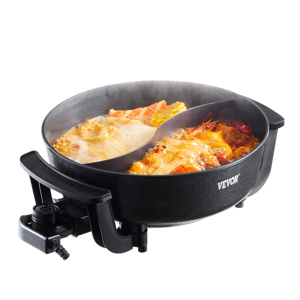 Electric Hot Pot 5 L Non-Stick Shabu-shabu Hot Pot With Divider For 6-10 People