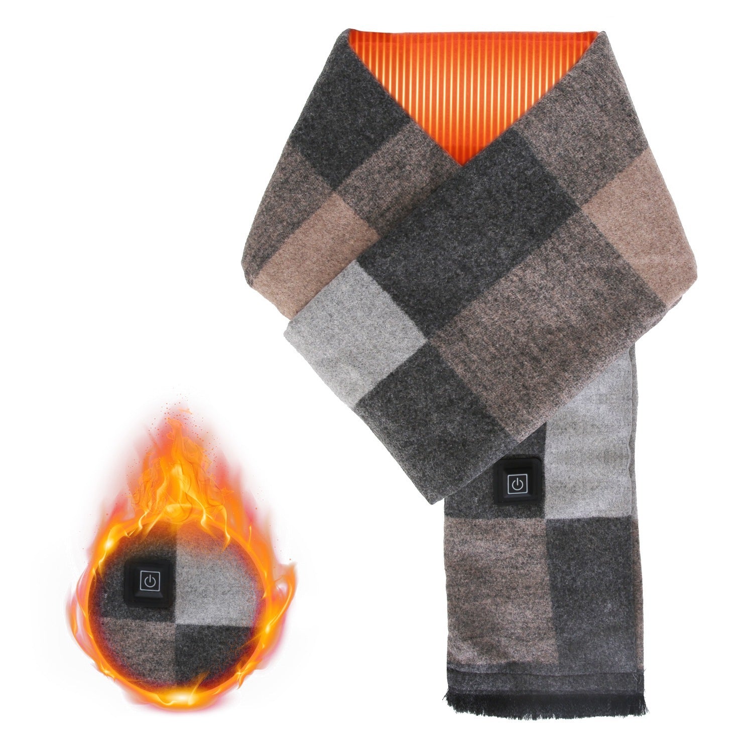 Unisex 1Pc Electric Heated Winter Scarf USB Heating Neck Wrap Unisex Heated Neck Shawl Soft Warm Scarves With 3 Heating Modes For Outdoor Cycling Skiing Skating Winter Activities