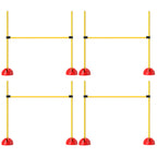 4 Piece Dog Agility Course Set With 4 Height Adjustable Dog Agility Jumps, Carry Bag, Yellow