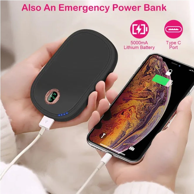 Rechargeable Portable Electronic Hand Warmer & Power Bank