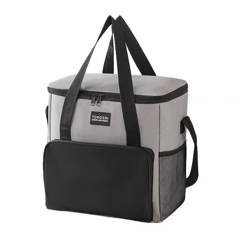 Black Insulated Lunch Bag Durable & Stain-Resistant Oxford Fabric, Excellent Thermal Performance For Hot Cold Food