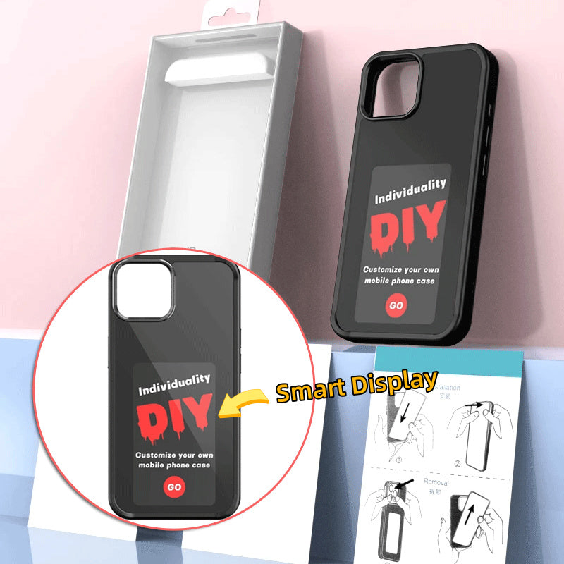 iPhone E-ink Screen Phone Case Unlimited Screen Projection Personalized Phone Cover Battery Free New Designer Luxury Phone Case