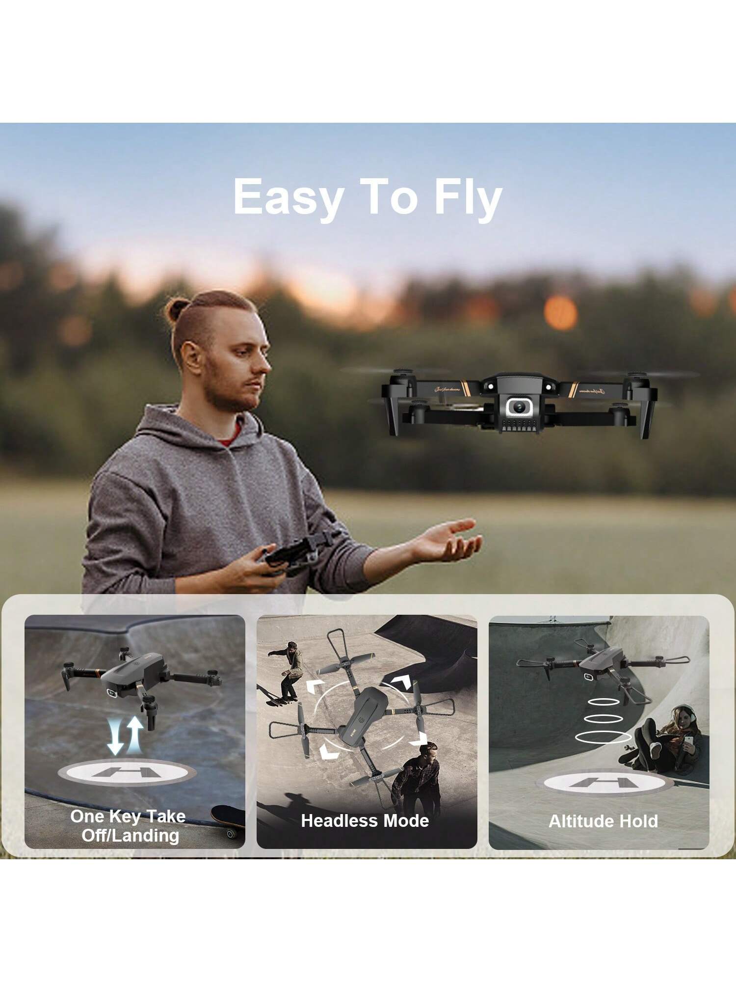1080P HD Foldable Mini Drone With Camera 4K 4DRC V4 Drone, 3 Batteries, Drones For Adults Kids, Remote-controlled Quadcopter, Logistics Is Randomly Sent By UPS,USPS