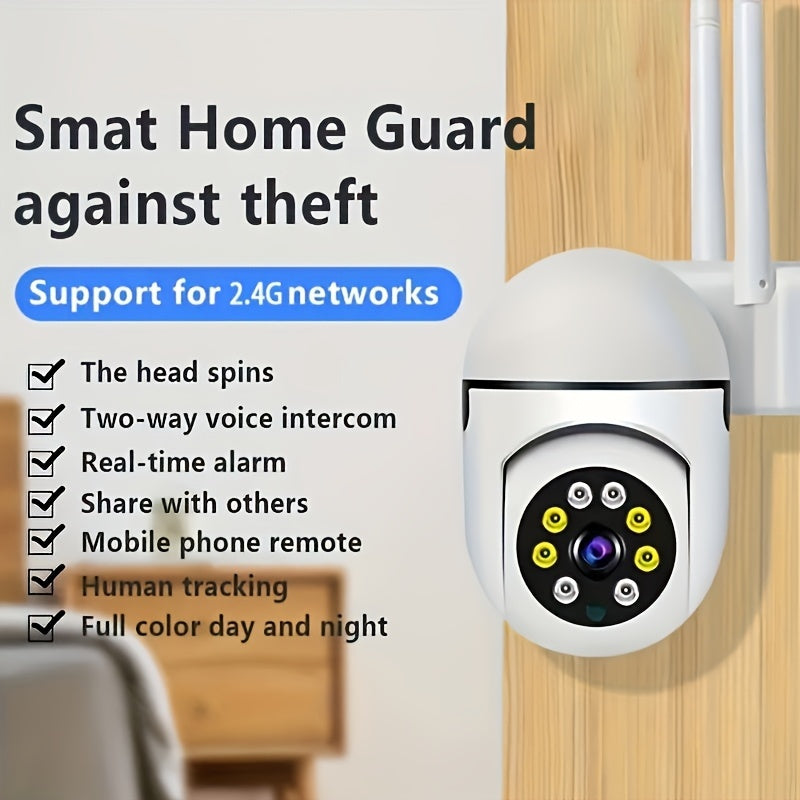 Surveillance Cameras Courtyard Guardian Outdoor Spherical Camera Set - 1080P 360 Blind Spot Monitoring, Wireless 2.4G Anti-interference, Full-color Night Vision, Motion Tracking & Remote Viewing Via App