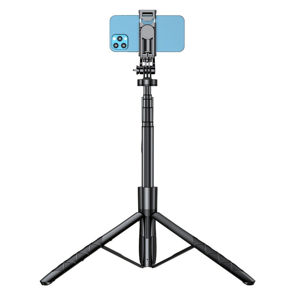 Selfie Stick Tripod, All In One Extendable Phone Tripod Stand With Wireless Remote  Rotation For iPhone And Android Phone Selfies, Video Recording, Vlogging, Live Streaming, Aluminum, Black